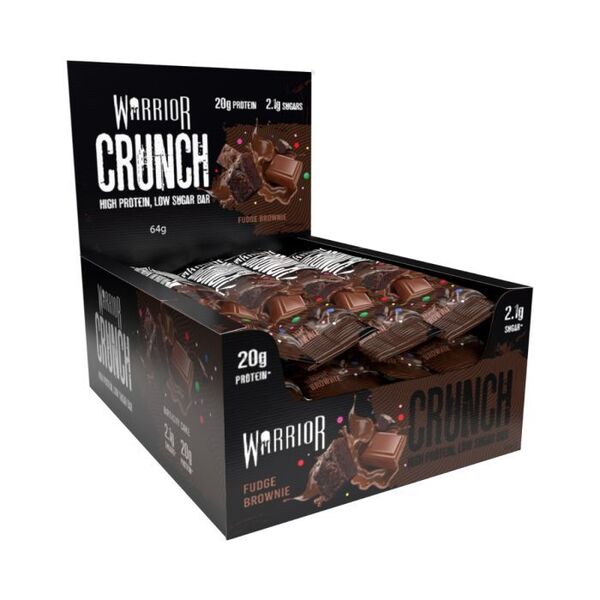Warrior Crunch Bar, Fudge Brownie - 12 batonėlių, sveiki maisto produktai