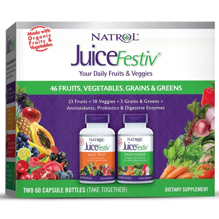 Natrol JuiceFestiv, vaisių ir daržovių maisto papildas