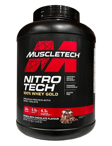 MuscleTech Nitro-Tech 100% Whey Gold, Double Rich Chocolate - 2270 g