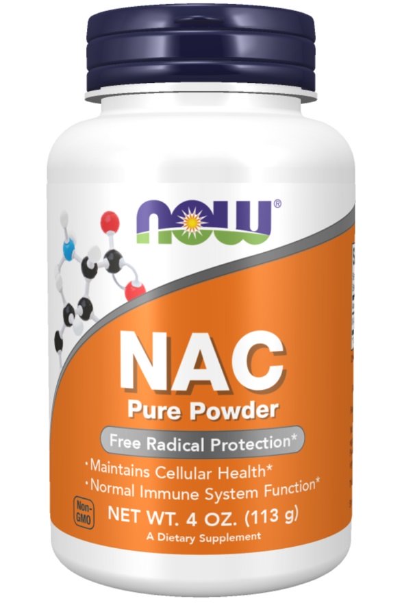 NOW Foods NAC milteliai, 113 g, maisto papildas