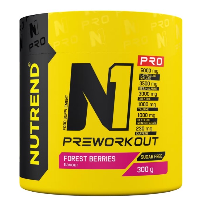 Nutrend N1 Pro Pre-Workout Forest Berries 300g maisto papildas