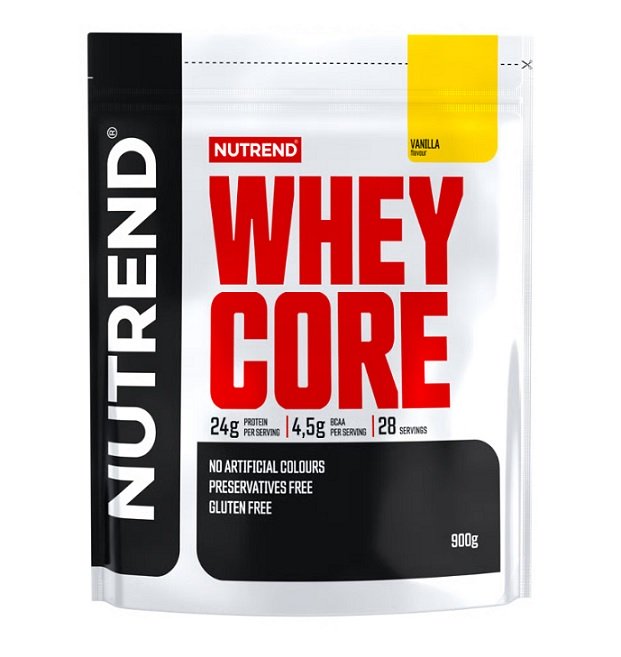 Nutrend Whey Core, Vanilės skonio baltymų milteliai, 900 g