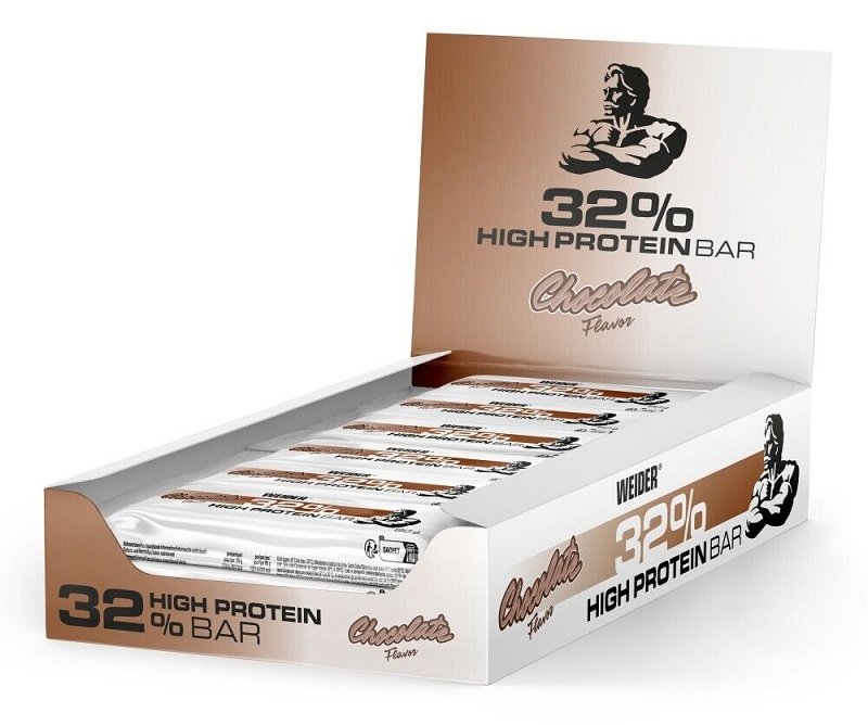 Weider 32% augsta proteīna batoniņš, šokolāde - 12 x 60g