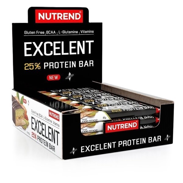 Nutrend Excelent 25% baltymų batonėlis, braškių pyragas, 18 vnt.