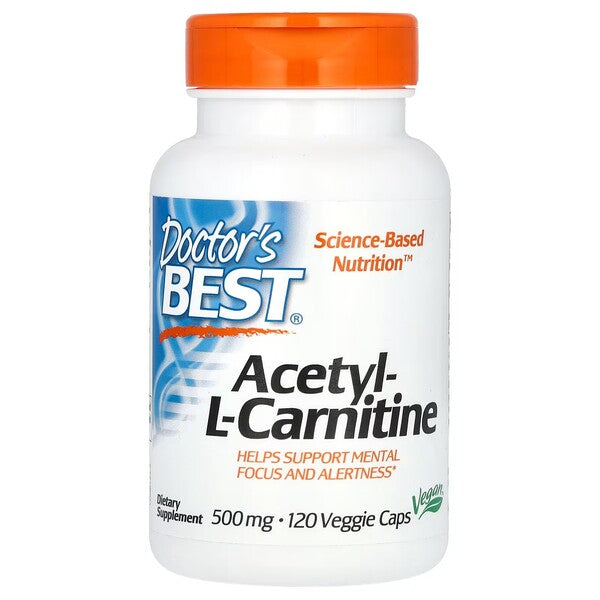 Doctor's Best Acetyl L-Carnitine, 500mg - 120 kapsulių