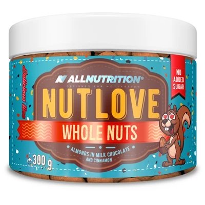 Allnutrition Nutlove riešutai, migdolai su pieno šokoladu ir cinamonu, 300 g
