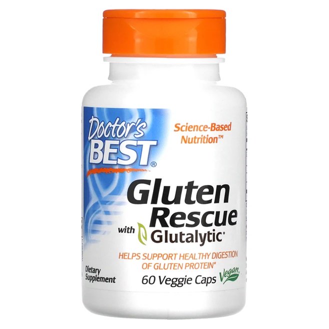 Maisto papildas Gluten Rescue su Glutalytic, 60 kapsulės