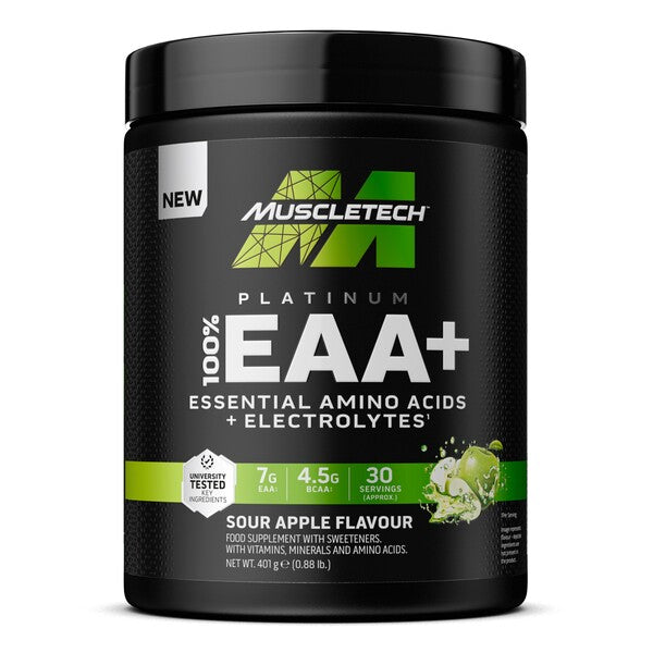 MuscleTech Platinum 100% EAA+ Sour Apple - 401 g maisto papildas