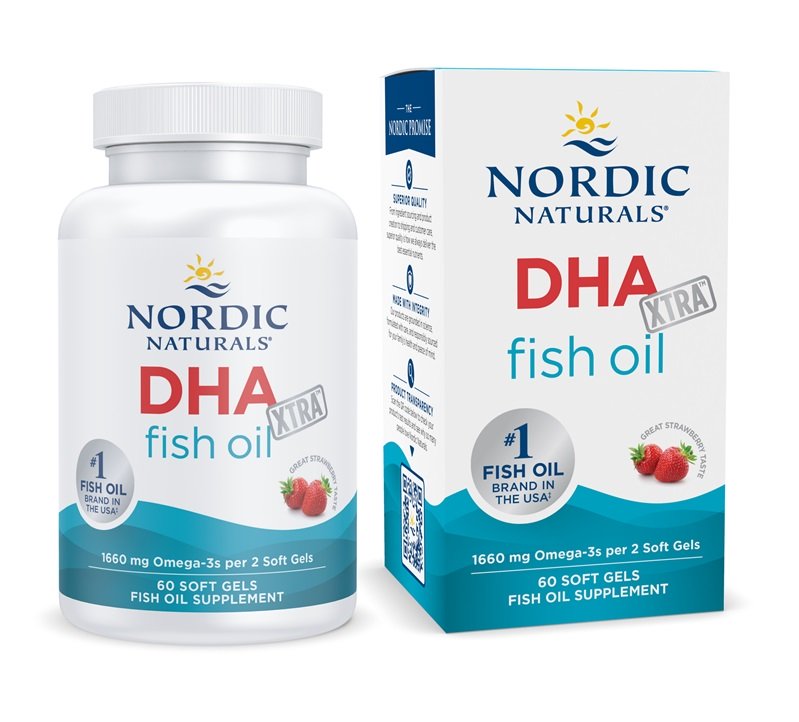 Nordic Naturals DHA Xtra, 1660 mg zemeņu - 60 kapsulas