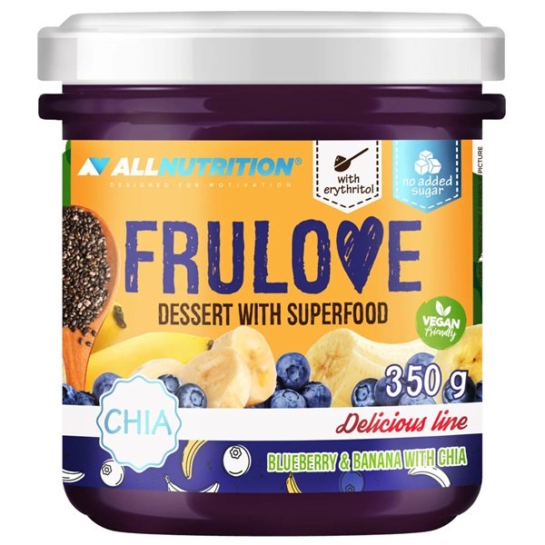 Allnutrition Frulove Desert su supermaistu, mėlynės ir bananas, chia sėklos, 350 g