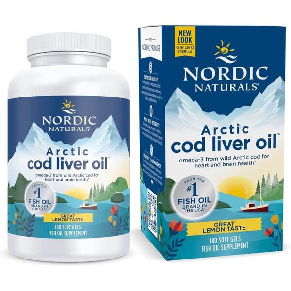 Nordic Naturals arktiskā mencu aknu eļļa, 750 mg citrona - 180 kapsulas