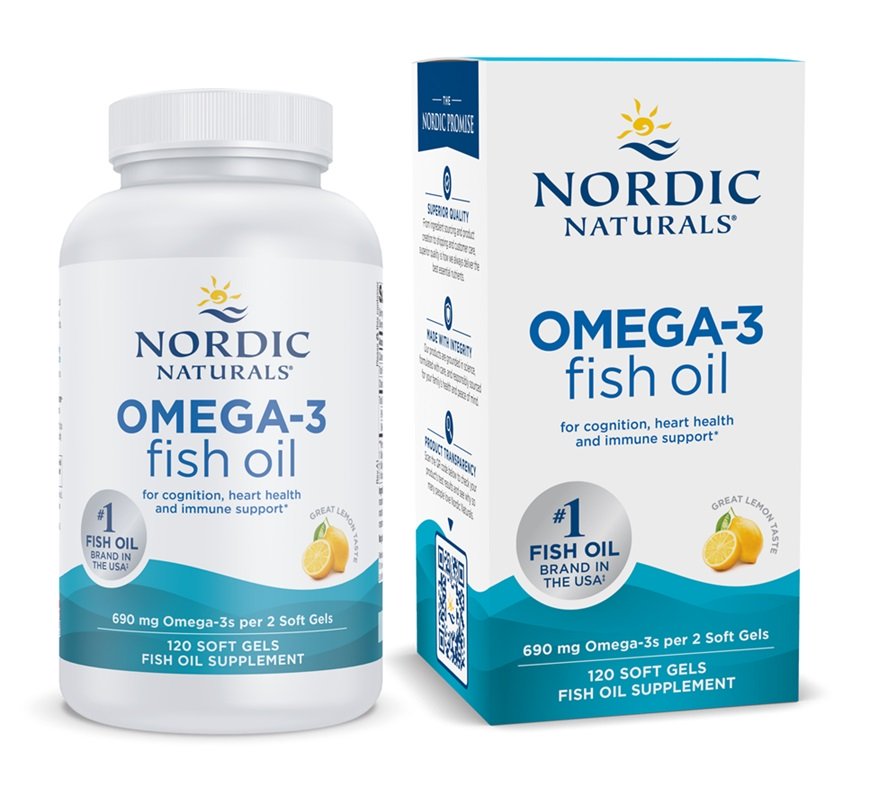 Nordic Naturals Omega-3, 690 mg citronu - 120 kapsulas