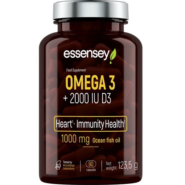 Essensey Omega 3 + 2000IU D3 - 90 kapsulas