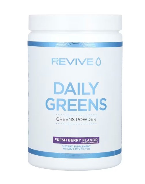 Revive Daily Greens pulveris, svaigas ogas (EAN 850030689115) - 297 grami