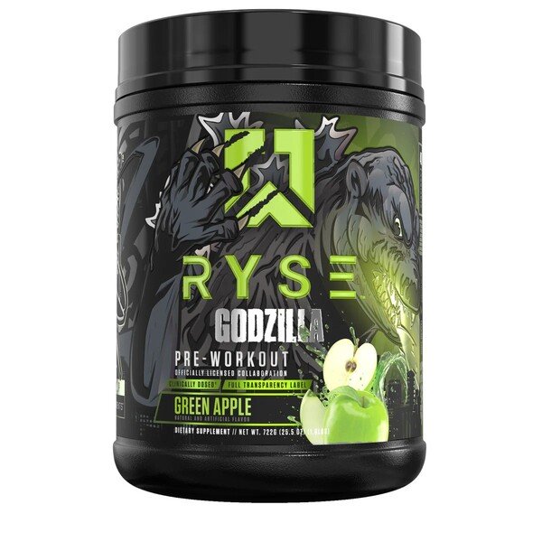 RYSE Godzilla pre-treniruotės maisto papildas, žalio obuolio skardinė