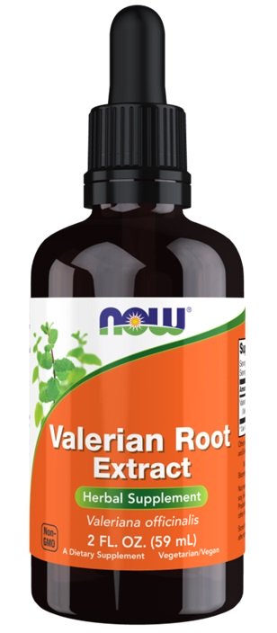 NOW Foods valerijono šaknų ekstraktas skystas, 59 ml, miegui ir poilsiui, sveikatai