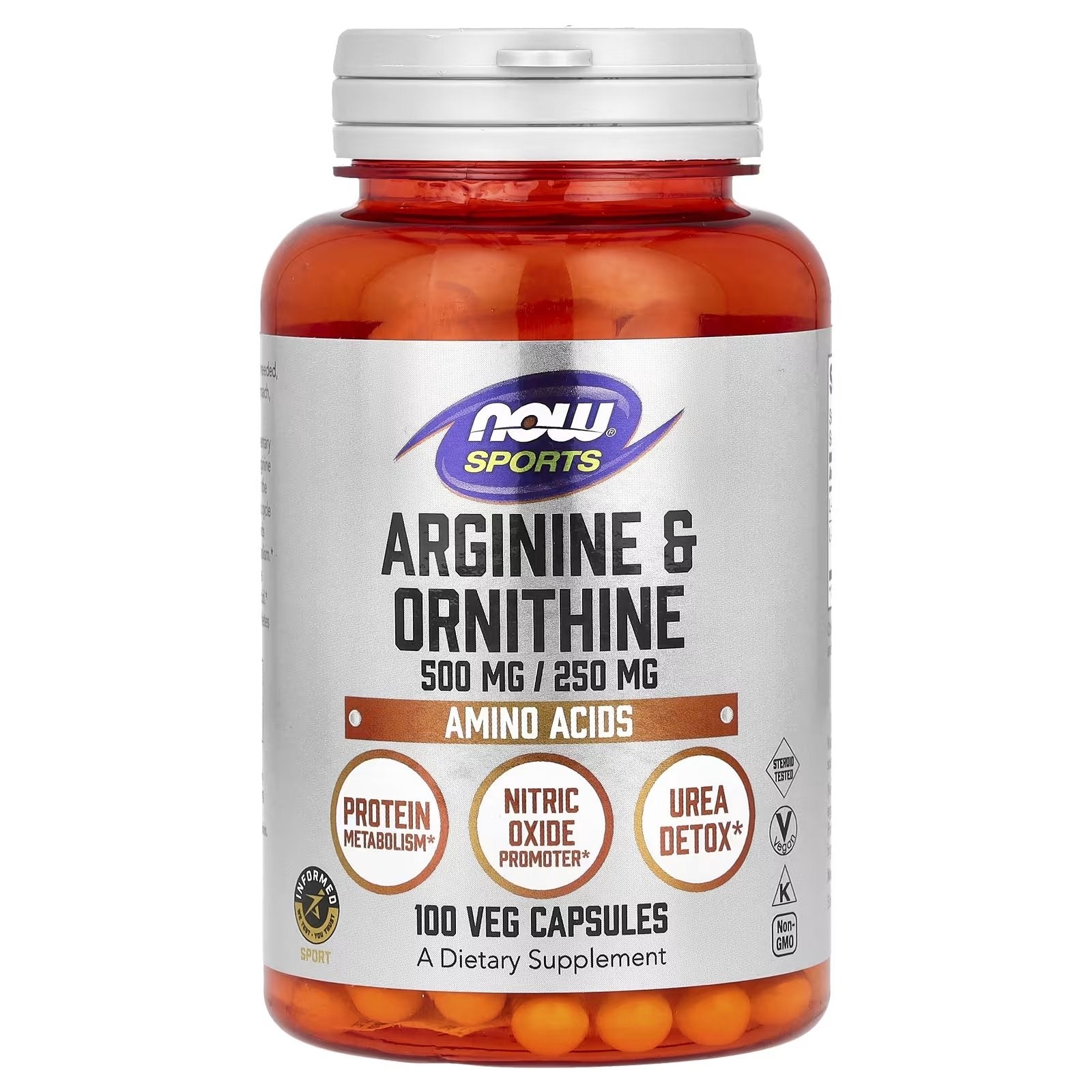 NOW Foods Arginine & Ornithine kapsulės sporto papildas