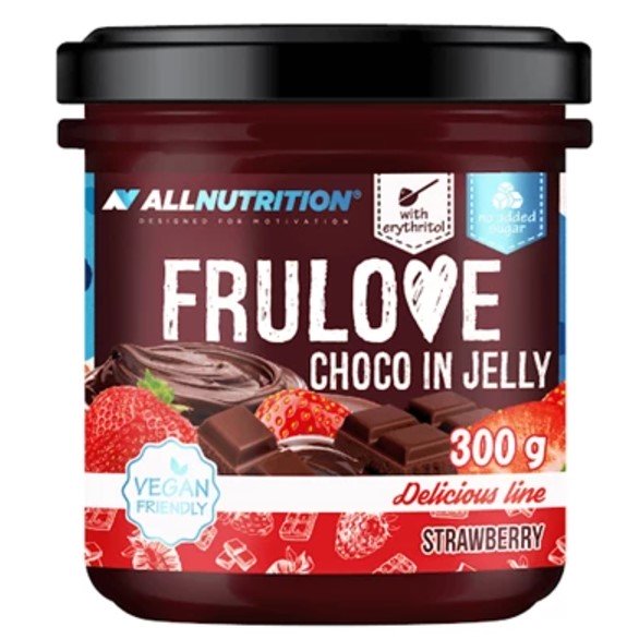 Allnutrition Frulove Choco In Jelly, Strawberry – 300 g, veganiškas maisto papildas