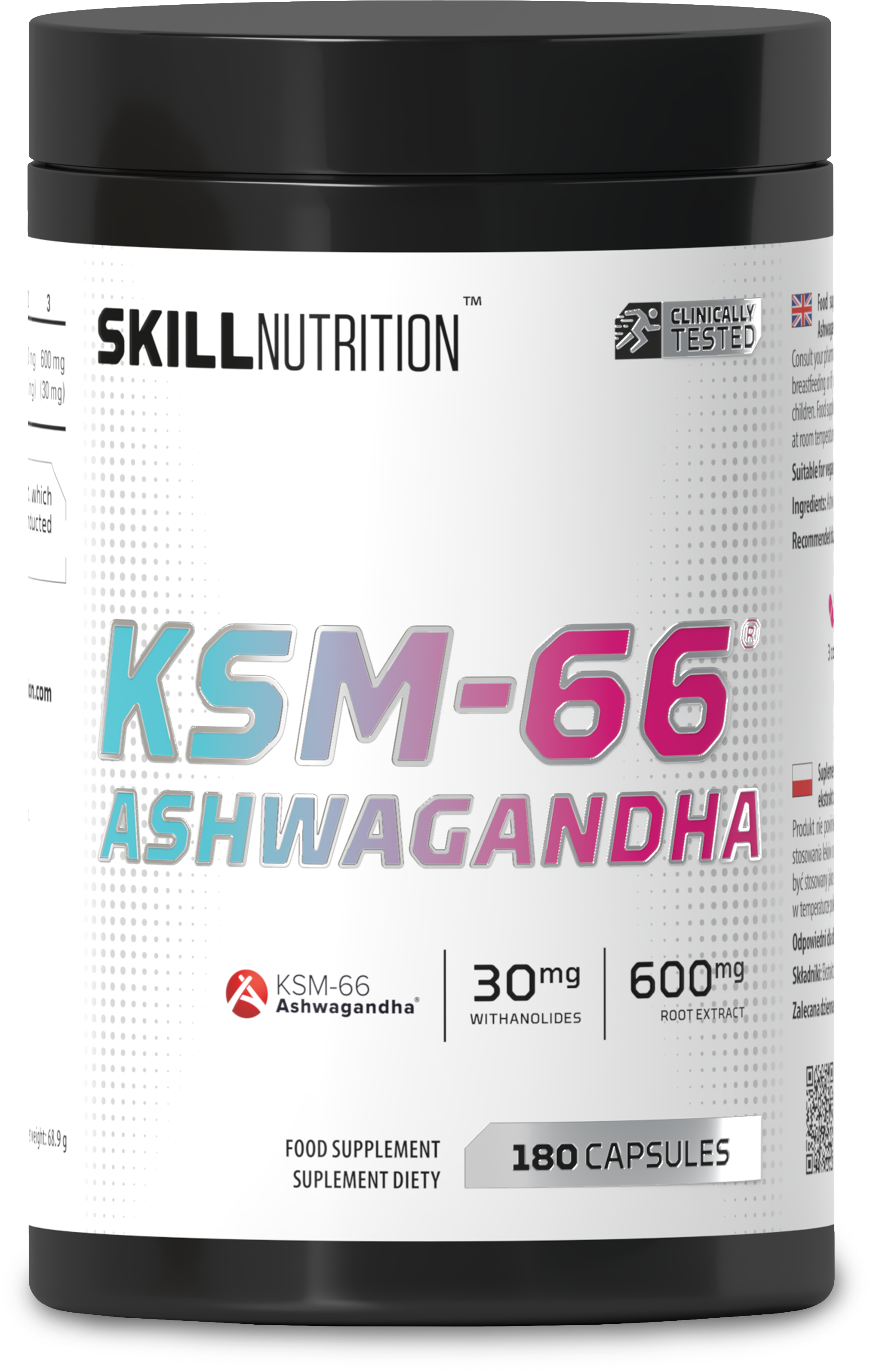 Skill Nutrition KSM-66 Ašvaganda - 180 kapsulas