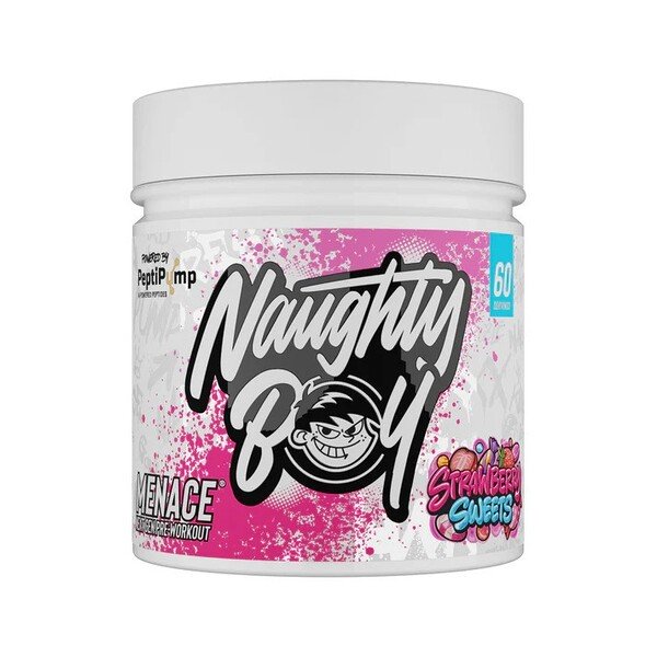 Naughty Boy Menace V2, braškių saldainiai, maisto papildas