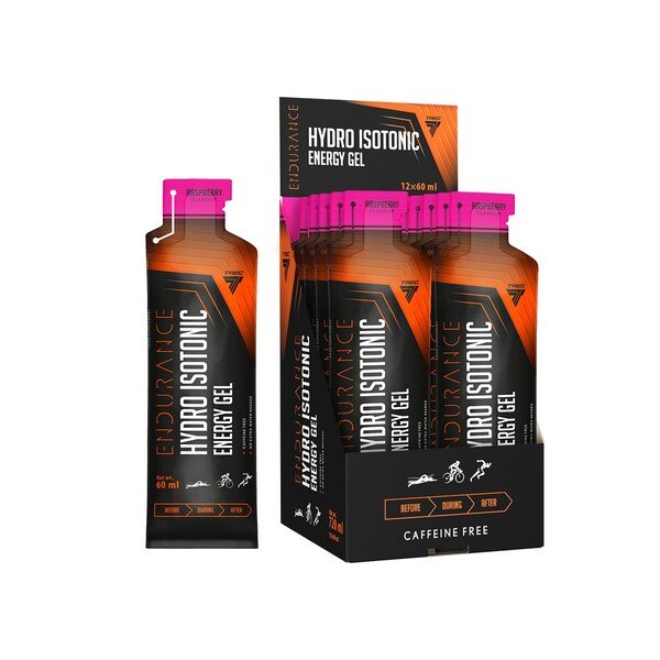 Trec Nutrition Endurance Hydro Isotonic Energy Gel, Raspberry - 12 x 60 ml, elektrolitai, energijai, treniruotėms