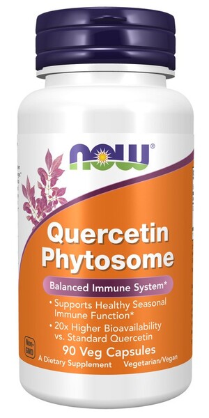NOW Foods Quercetin Phytosome - 90 kapsulių, antioksidantai, sveikata