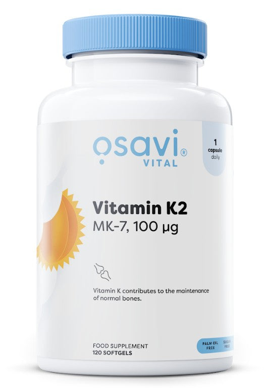 Osavi K2 vitamīns MK-7, 100mcg - 120 kapsulas