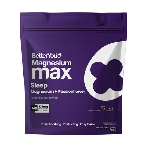 BetterYou Magnesium Max Sleep, dabīgā kakao - 160 grami