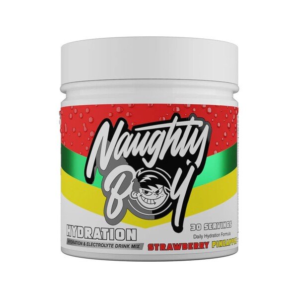 Naughty Boy Hydration, Strawberry Pineapple - 255 gramų, elektrolitų maisto papildas