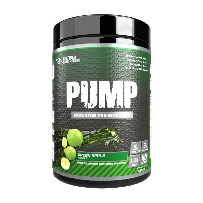 Refined Nutrition Pump Non-Stim, Green Apple - 500 g maisto papildas