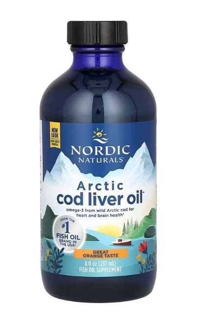 Nordic Naturals Arctic Cod Liver Oil, 1060mg Orange - 237 ml. maisto papildas