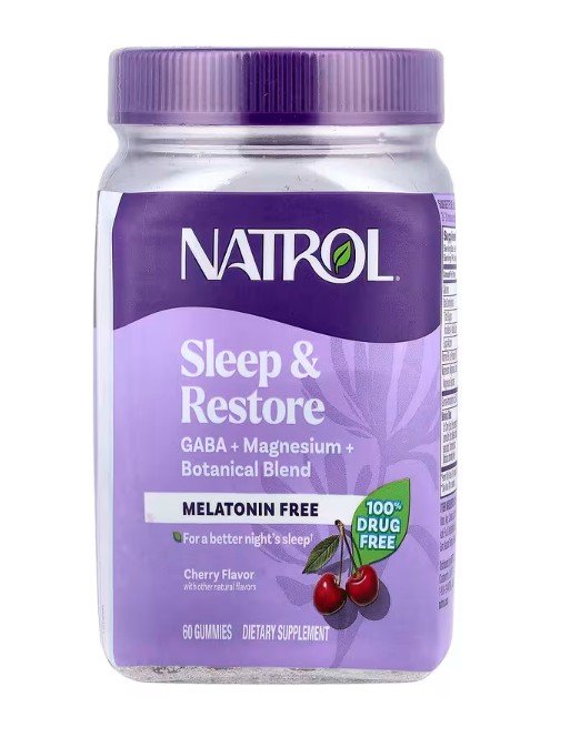 Natrol Sleep & Restore bez melatonīna, ķiršu - 60 želejkonfektes