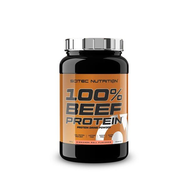 SciTec 100% liellopa gaļas proteīns, kanēļa rullītis - 900 grami