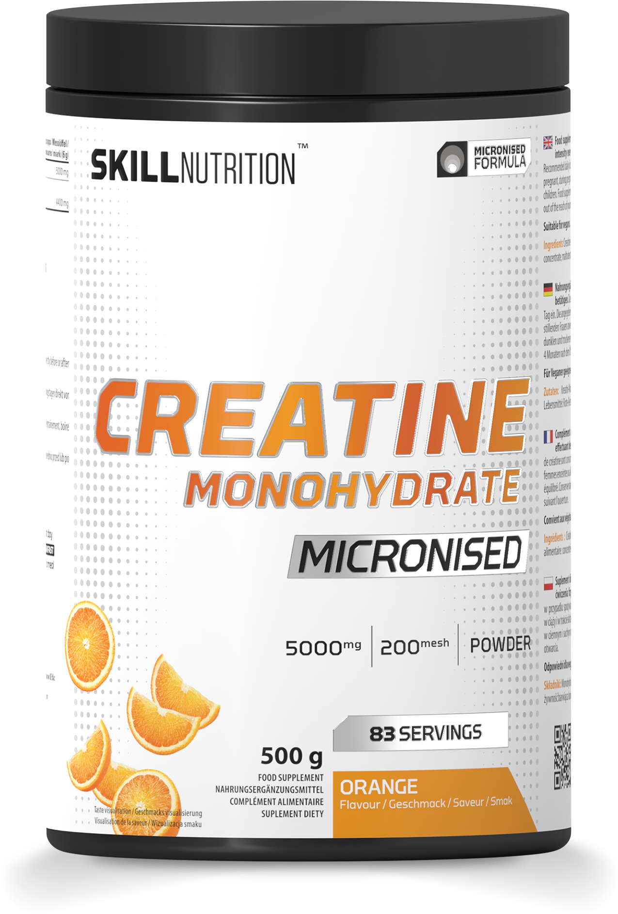 Kreatino monohidrato apelsino skonio, 500 g