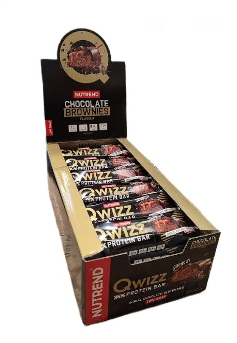 Nutrend Qwizz 35% proteīna batoniņš, šokolādes brauniji - 24 x 60 g