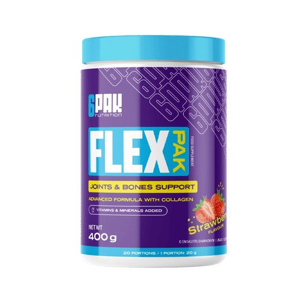 6PAK Flex Pak, Braškės, 400 g