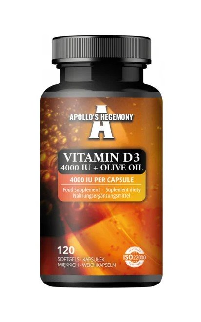Apollo's Hegemony D3 vitamīns 4000 SV + olīveļļa - 120 kapsulas