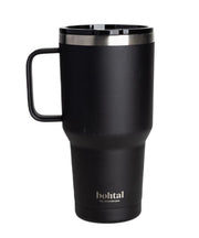 Juodos spalvos izoterminis puodelis su rankena, 900 ml