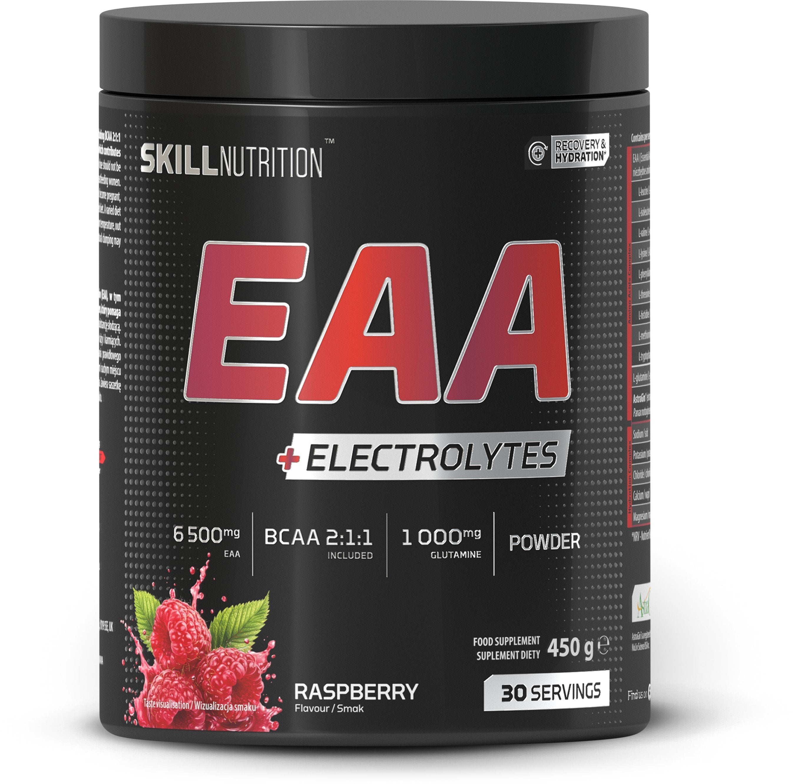 Skill Nutrition EAA + elektrolīti, avenes - 450 grami