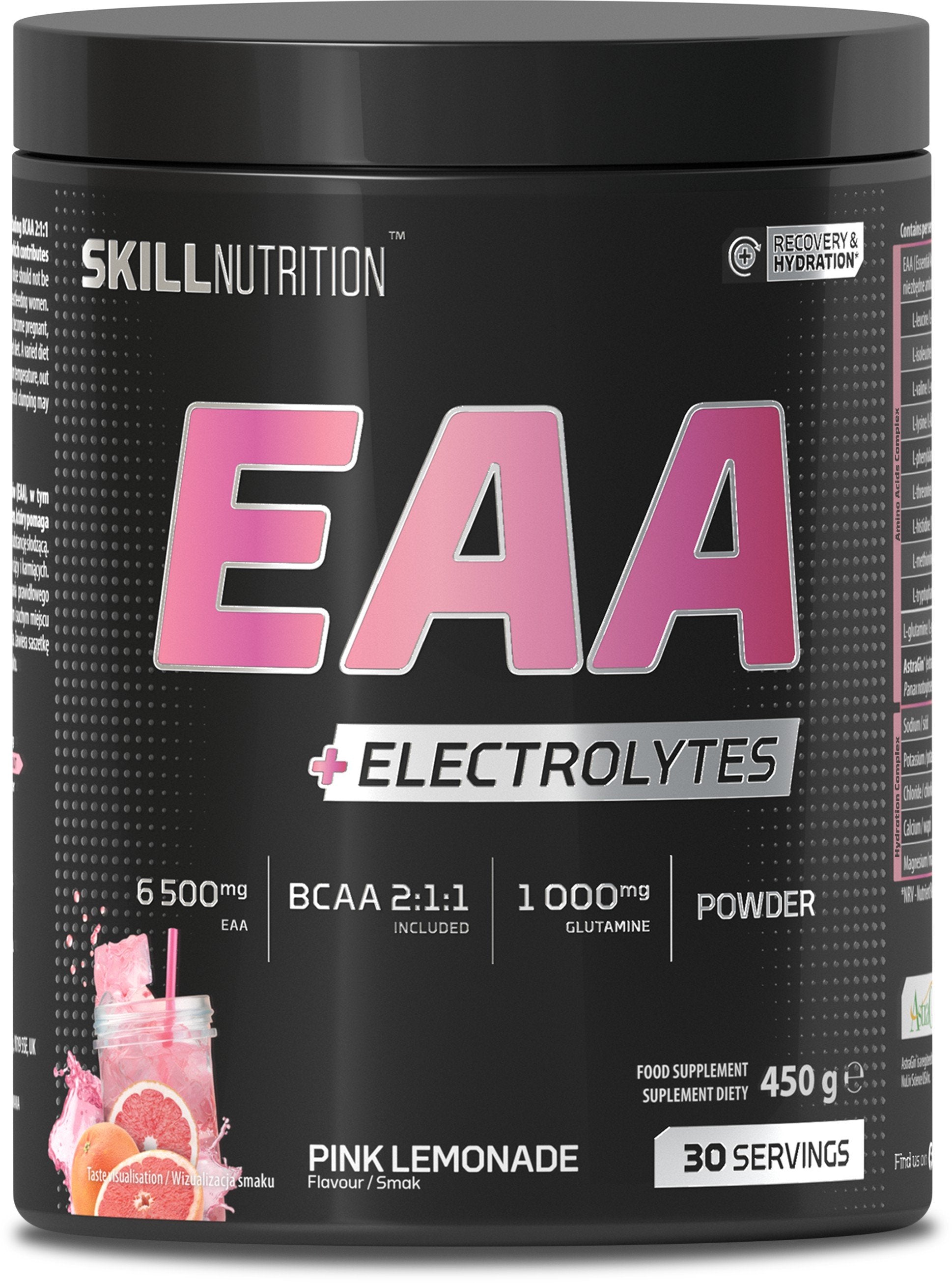 Skill Nutrition EAA + elektrolīti, rozā limonāde - 450 grami