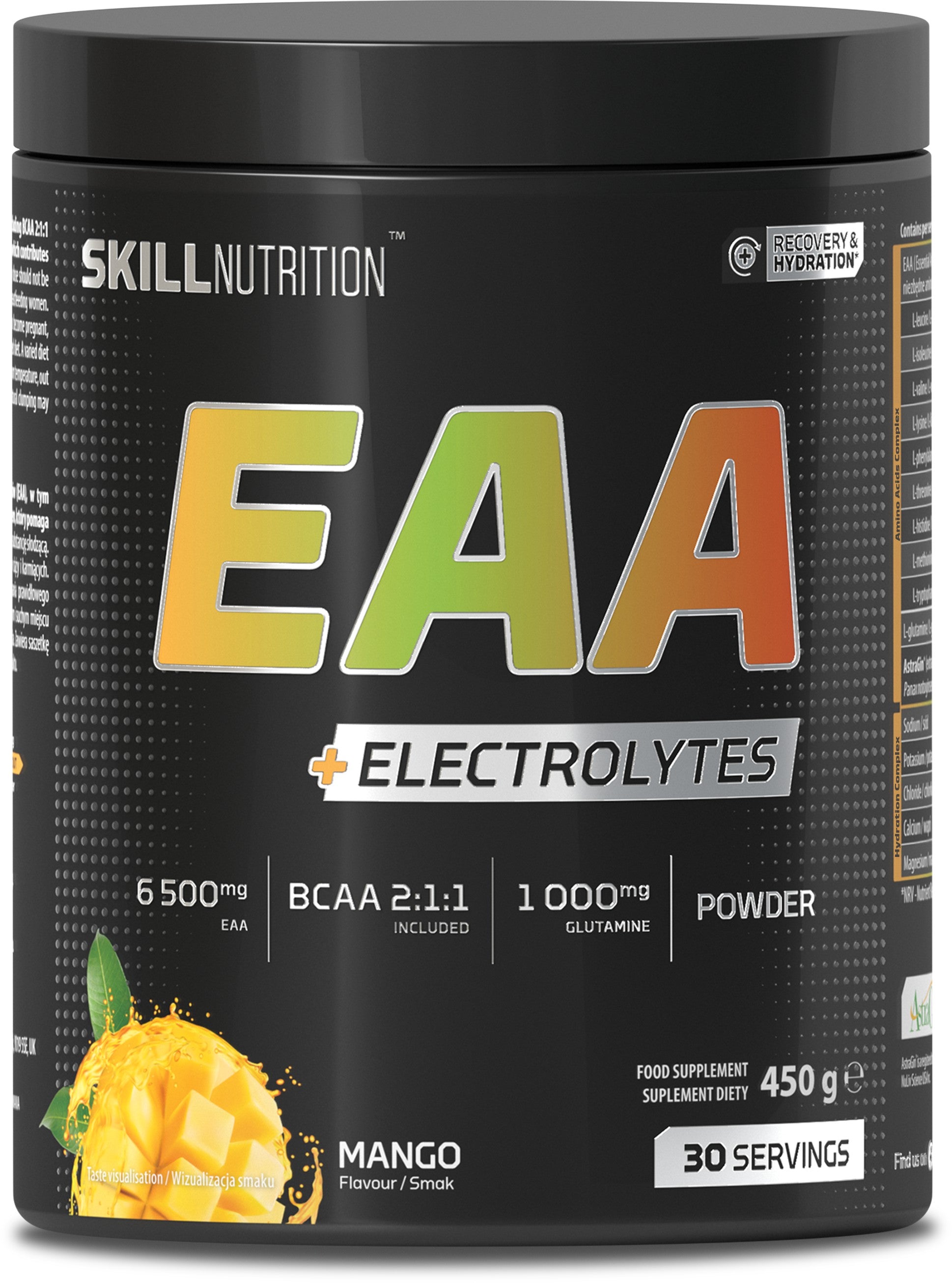 Skill Nutrition EAA + elektrolīti, mango - 450 grami