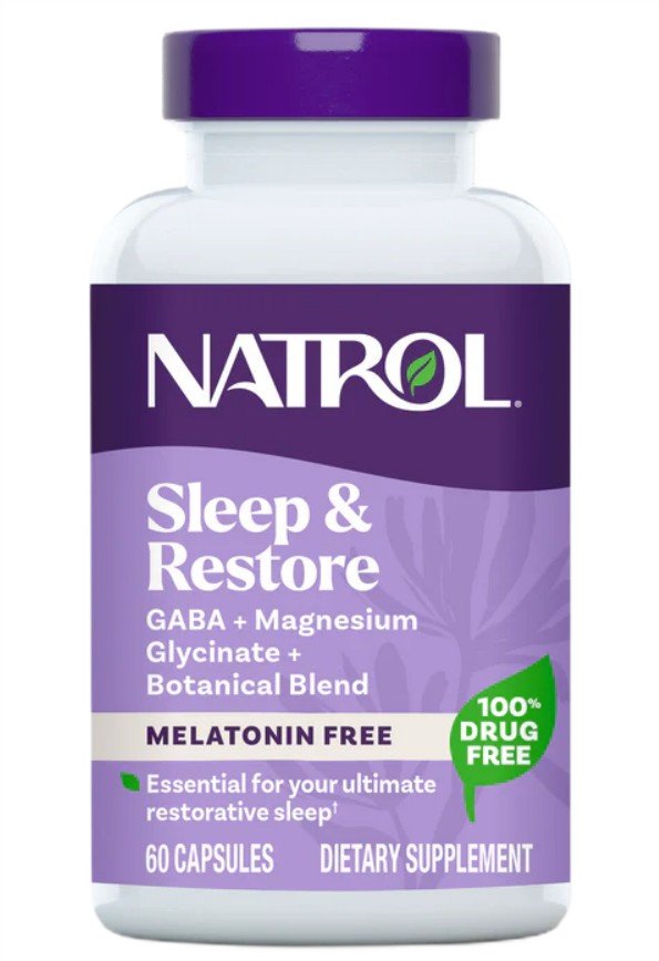 Natrol Sleep & Restore bez melatonīna - 60 kapsulas
