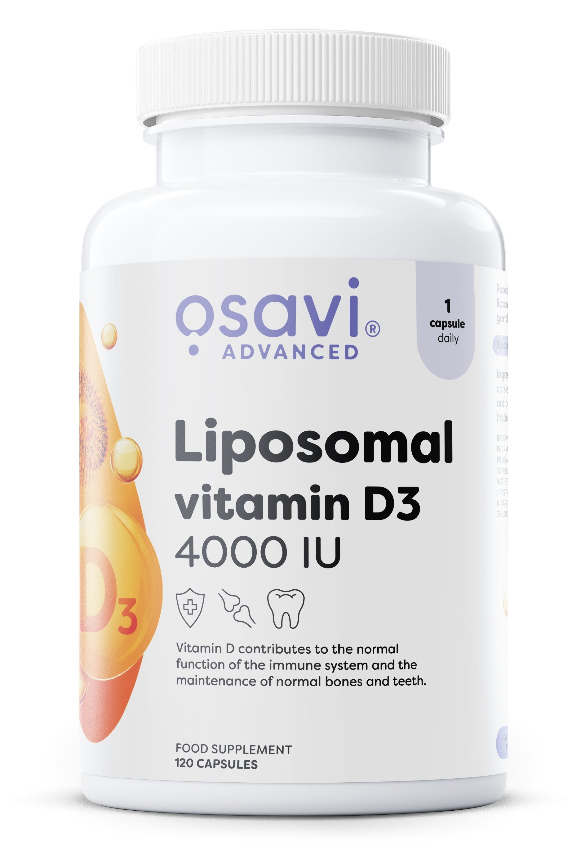 Liposominis vitaminas D3 maisto papildas, 120 kapsulių