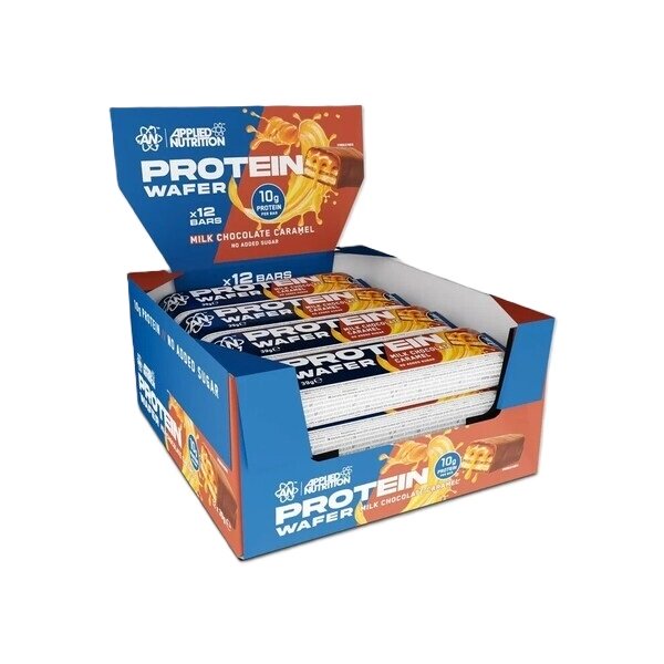 Applied Nutrition proteīna vafeles, piena šokolādes karamele - 12 x 39 g
