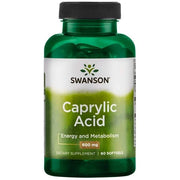 Swanson kaprilskābe 600 mg - 60 mīkstās kapsulas